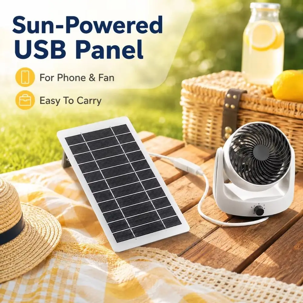 5V USB Solar Charger Panel 2W/4W/6W/8W with USB Output Portable Solar System Waterproof Versatile Power Source