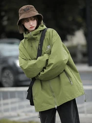 Harajuku Y2k Windbreaker Women Outdoor Gorpcore Jackets Casual Sports Hooded Coat Streetwear Coats Oversized Vintage Jacket