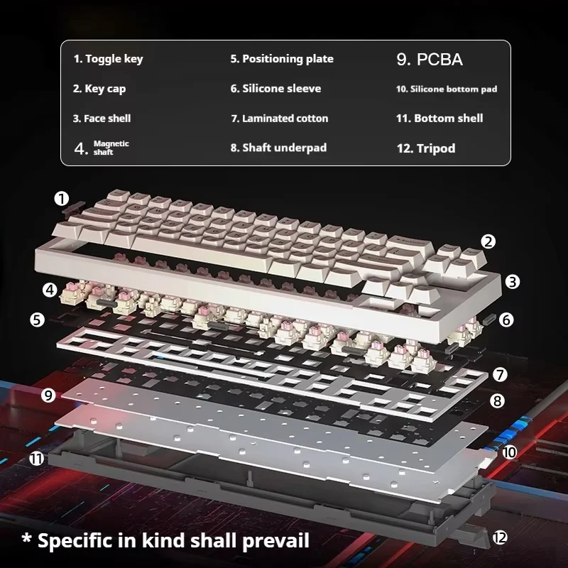 Teclado de eje magnético Rendimiento de disparo rápido Efecto de luz Rgb ajustable estable Uso de entretenimiento adecuado Teclado de oficina