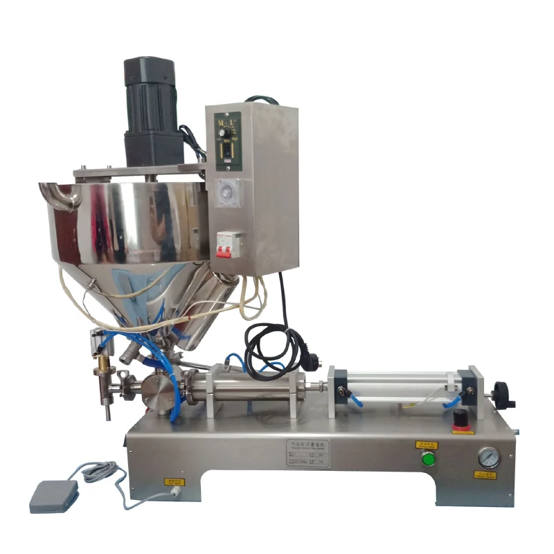 110V 220V Paste Liquid Filling Machine Peanut Butter Honey Cream Emulsion Heating Stir Type Filling Machine