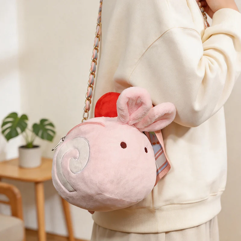 20cm Cute Strawberry Bunny Plush Toy Soft Backpack Detachable Straps Multi Wear Stuffed Animal Doll Kids Boy Girls Birthday Gift