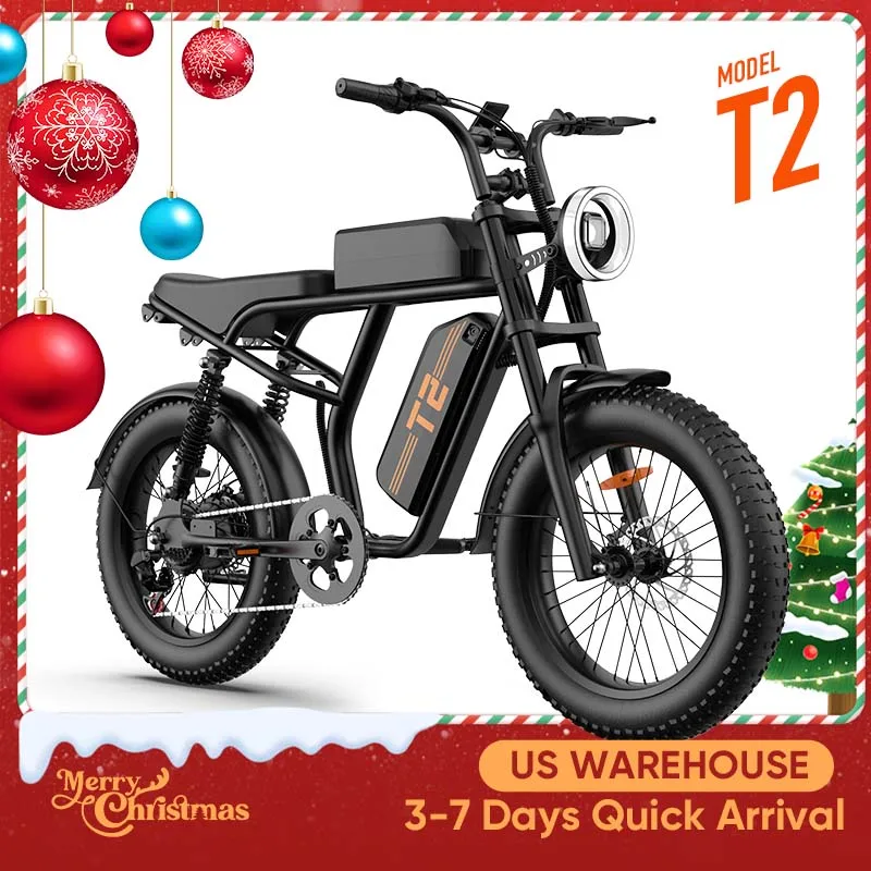 

URLIFE T2 1500W E-Bike 48V 15.6Ah Battery 28MPH 100Mi Range 20X4" Fat Tire Free Shipping