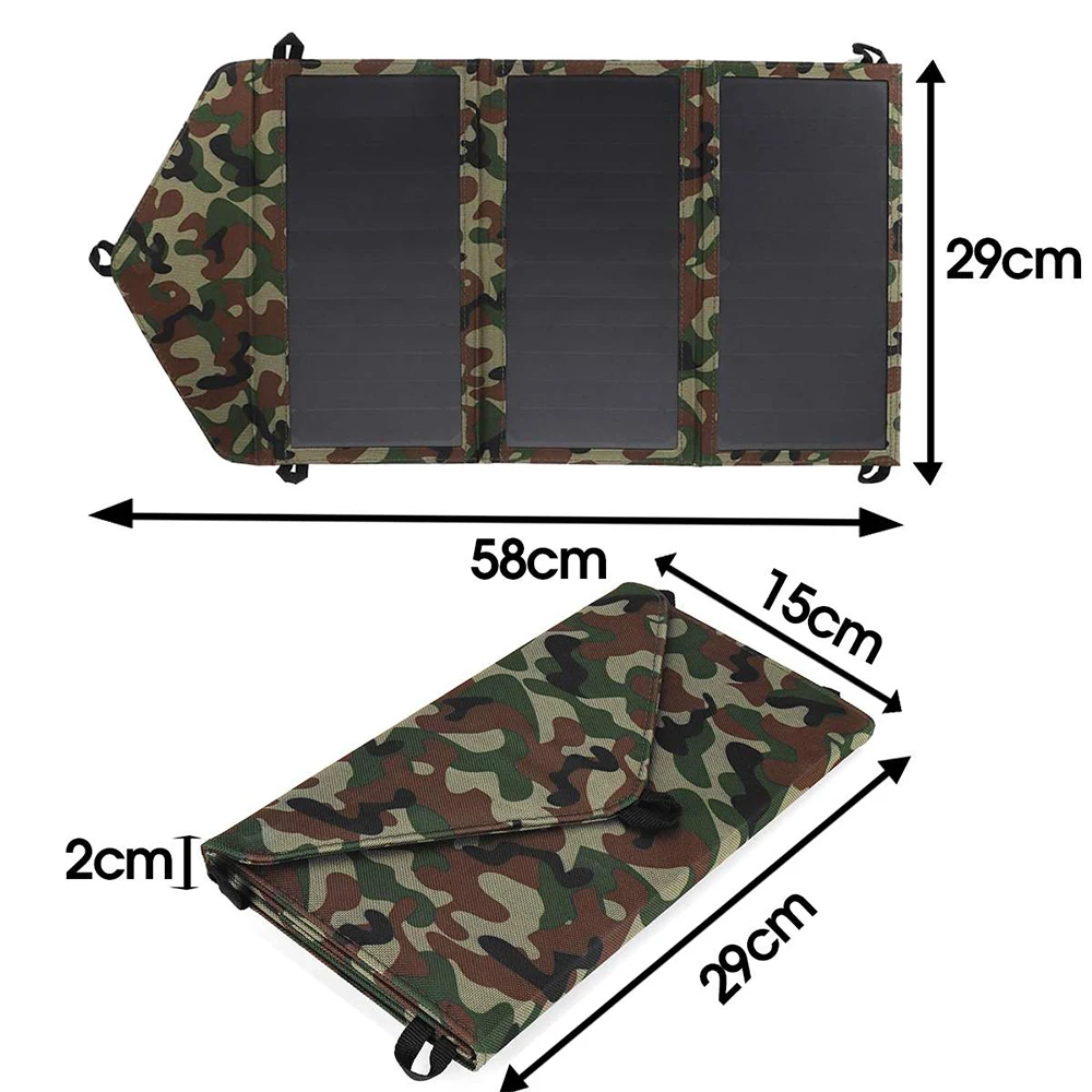 25W Foldable Solar Panels Charger Sunpower Solar Panel Cell high efficiency for Outdoors Fishing Camera Phone