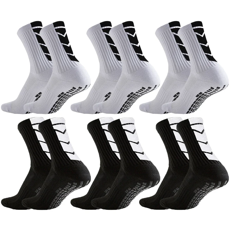 3 Pairs Men Women Towel Bottom Athletic Socks for Football Basketball Baseball Rugby Soccer Running Tennis Non Slip