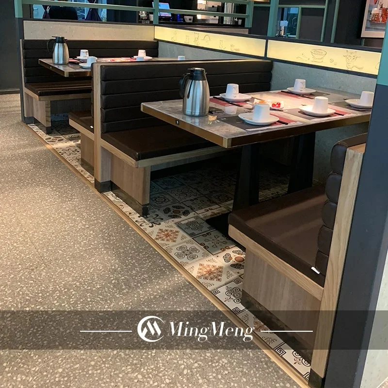 Tables and Chairs Sofa Booth Seating Table Restaurant Furniture Restaurant Set Modern Contemporary Wood