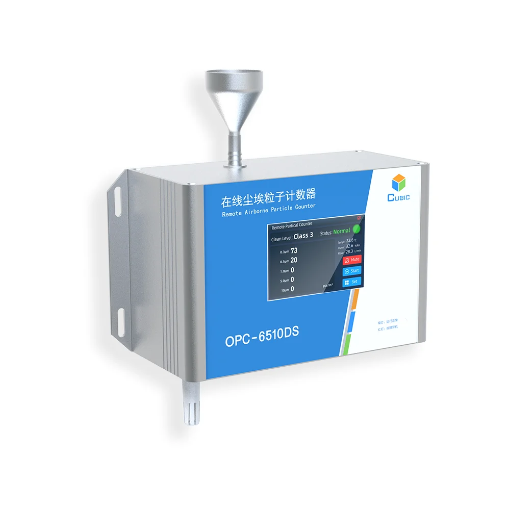 0.3 - 10.0 Um 28.3LPM High Flow Rate Online Cleanroom Optical Airborne Cleanroom Particle Counter with Display OPC-6510DS