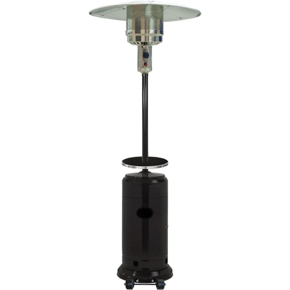 سخان فناء من البروبان بطول 7 أقدام مع وحدة حرارية بريطانية 48,000 وحدة حرارية بريطانية وغطاء مقاوم للماء وعجلات وإشعال بزر ضغط