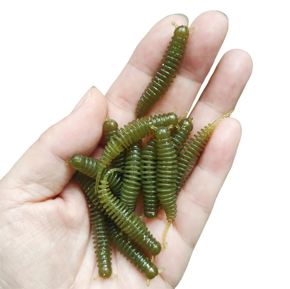 MUKUN 20PCS 53mm 1g worm bait soft bait  Fishy smell fishing lures Pesca carp fishing bass lure Isca artificial