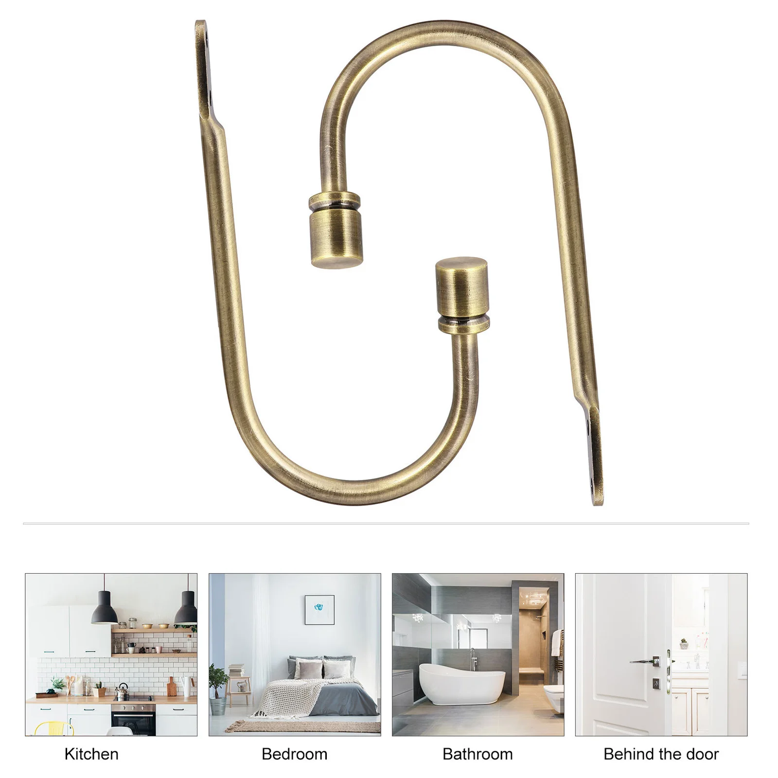 U Shape Wall Mounted Curtain Hooks 6 Pcs Gold Alloy Modern Room Tie Backs Easy Install Drapery Hardware Window Tassel