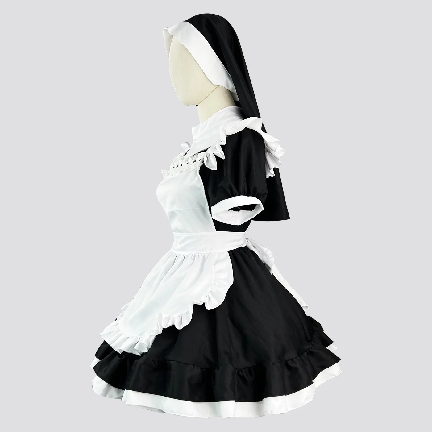 Zwarte Lolita Non Meid Jurk Cosplay Non Meid Kostuums