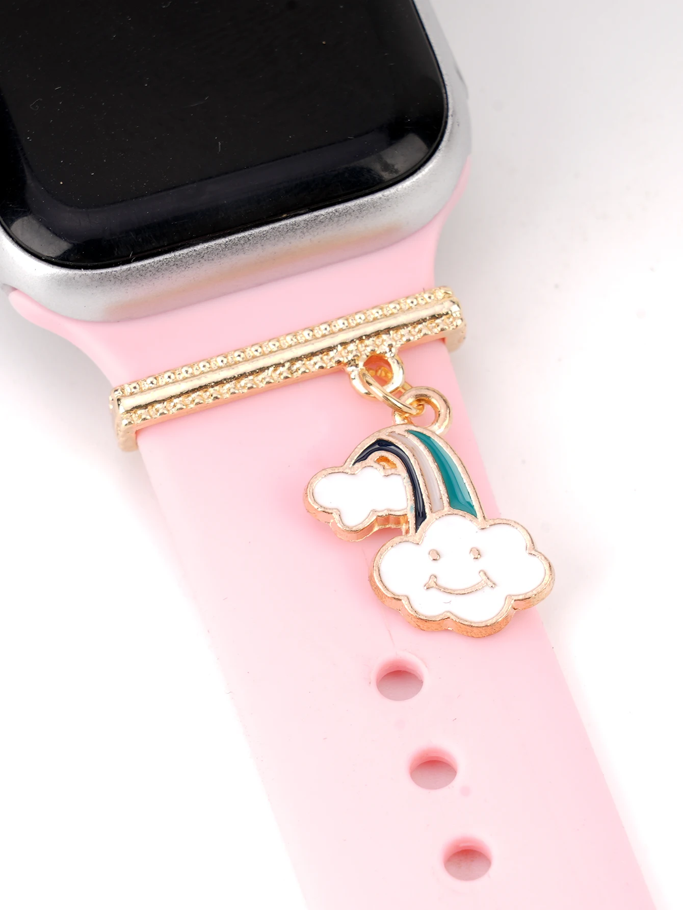 1pc Cute Cartoon White Cloud Watch Band Jewelry  for Apple Watch Band Accessories for Galaxy Watch Series Bands Charms