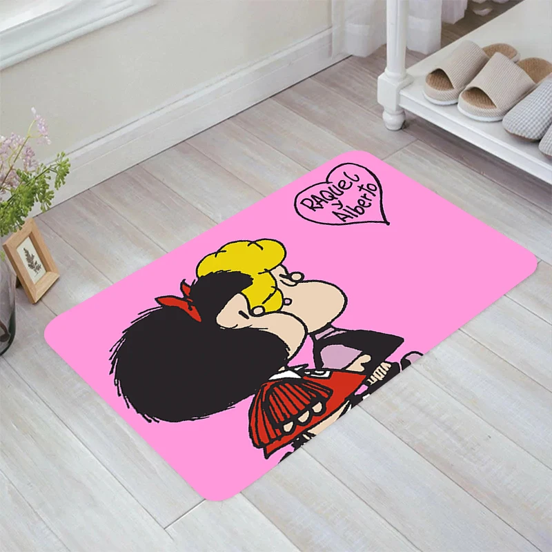 Mafalda Cartoon Floor Mat Doormat Entrance Door Balcony Room Mats Carpets Rugs Kitchen Rug Home Foot Carpet Bathroom Bath House