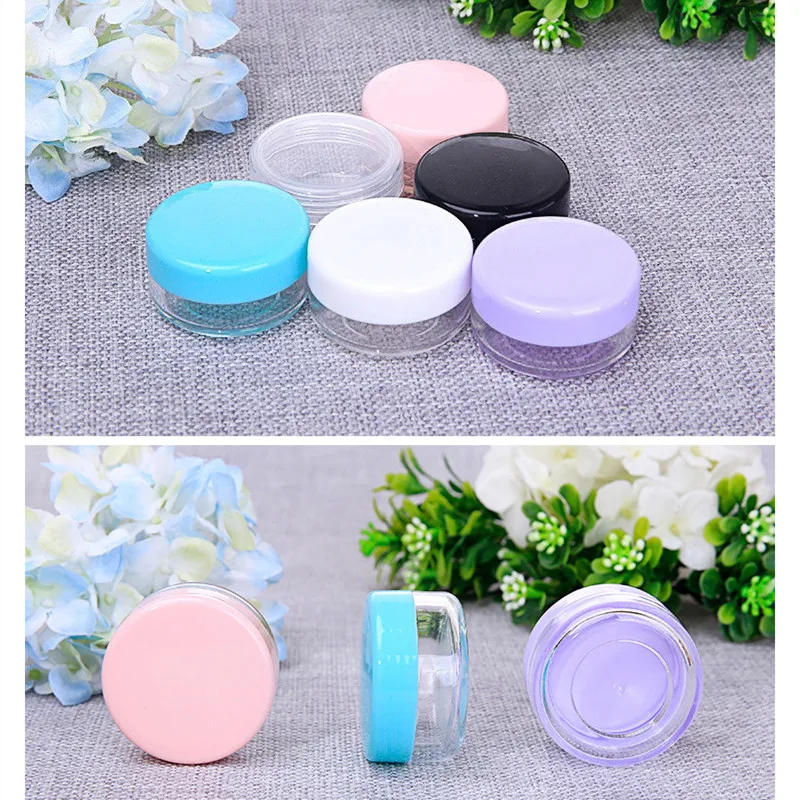 10/15/20g Round Plastic Empty Cosmetic Pot Jar Containers for Subpackage Cream Lotion Mini Portable Travel Makeup Refillable Box