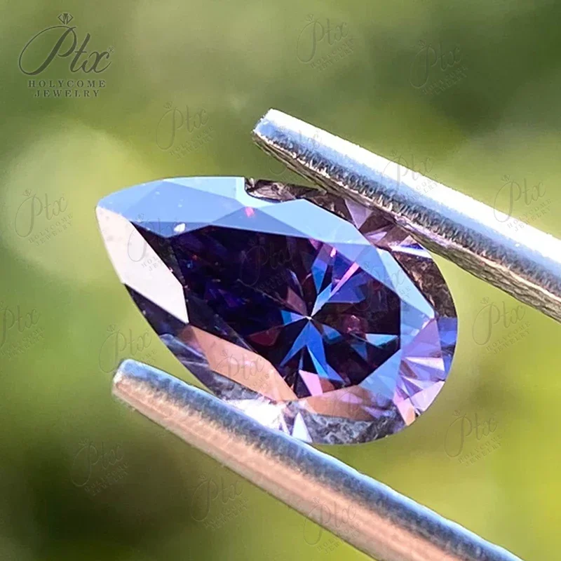 Moissanite Gemstone Imperial Purple Brilliant Heart Cut Lab Grow GRA Diamond Charms Advanced  charms for jewelry making