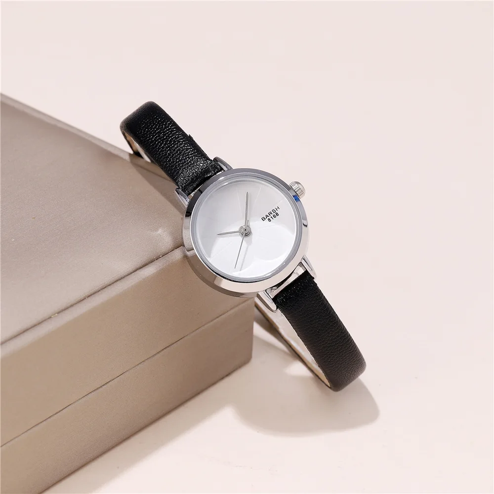 fashion simple small dial women ladies PU leather quartz casual watch