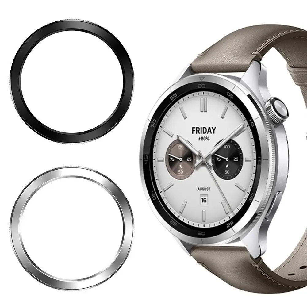 For Xiaomi Watch S4/S3/S2 Bezel Frame PC Material Replacement Protective Ring Cover Anti-Scratch Black/Silver Accessory