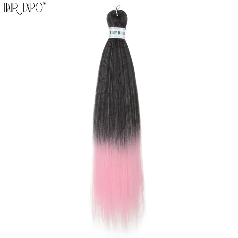 26Inch Easy Braids Hair Synthetic Colourful Pre Stretched Braiding Hair Extensions Jumbo Braids Ombre Yaki Long Straight Hair - Image 60