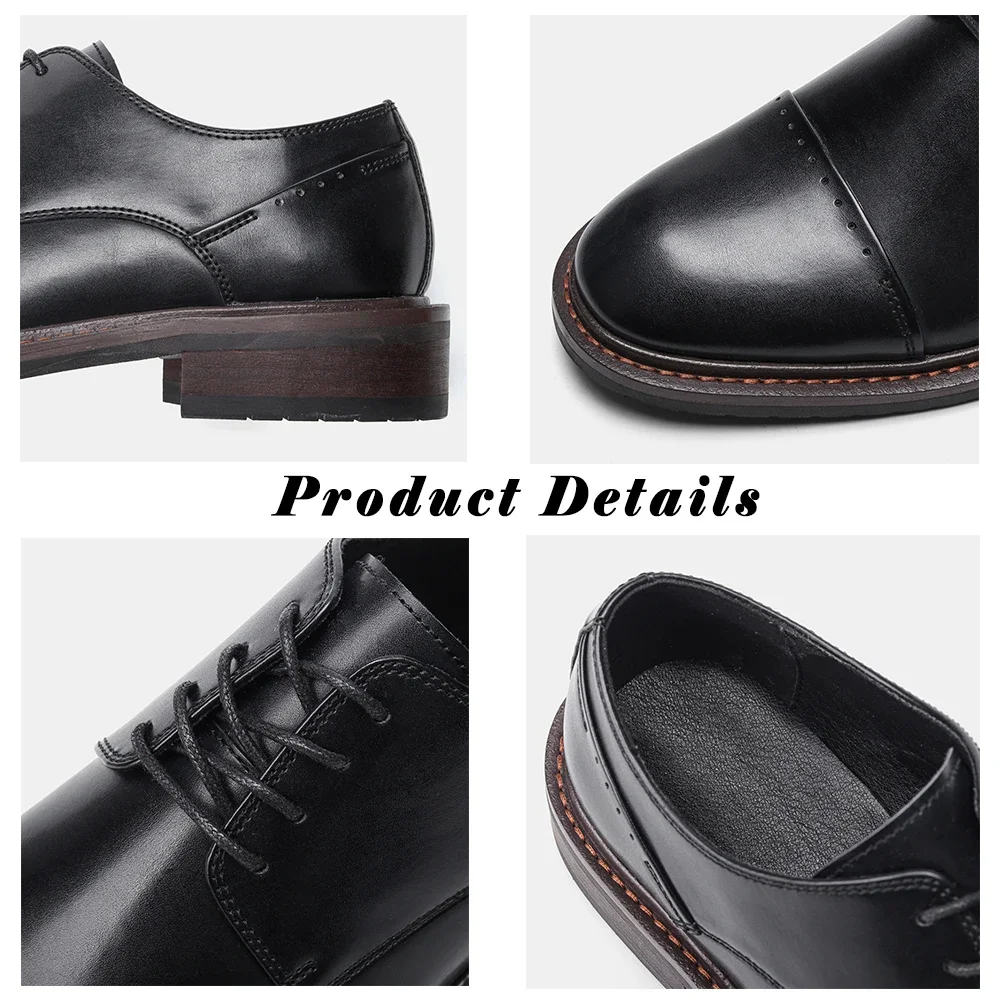 39-50 Leather Shoes Men Stylish Business Gentleman's Comfortable Natural Cow Leather Formal Shoes Men #AL712