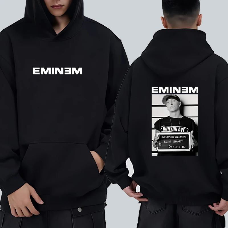 

2025 Hot Sale Hoodie Rapper Eminem Graphic Print Sweatshirt Men women Vintage Casual Fleece pullover Hip Hop Fashion Unisex