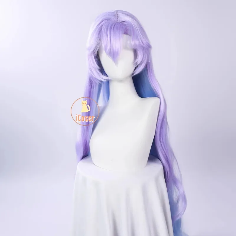

aaa12 3Wuthering Waves Cantarella Cosplay Wig Blue Purple Long Hair Rinascita Fisalia Family Halloween Party for Women Girls Car