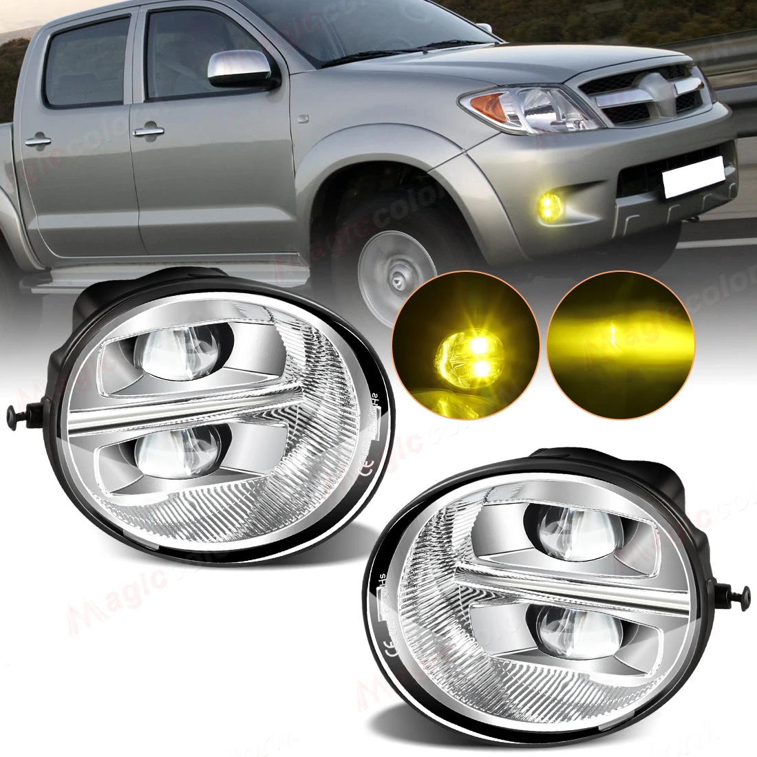 

2pcs 9006 LED Fog Lamp For Toyota 4Runner 4 Runner 2006 2007 2008 2009 Car Front Bumper Fog Lamp White Yellow Fog Light Assembly
