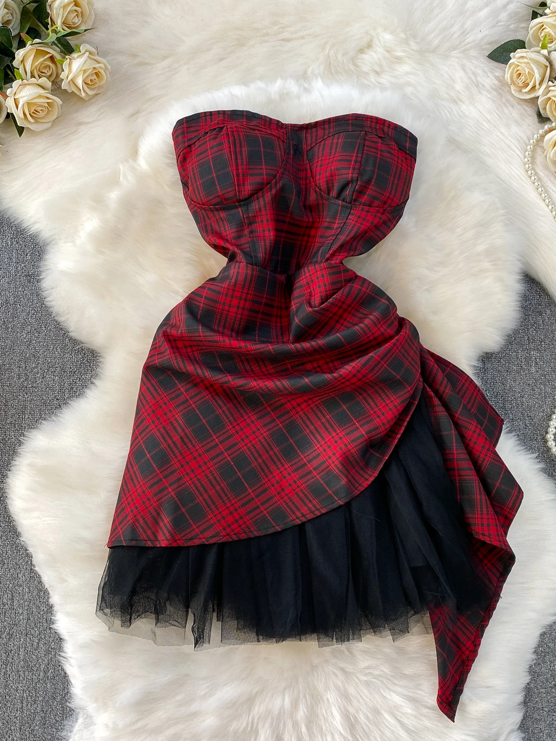 Ele Plaid Strapl Dr… - image
