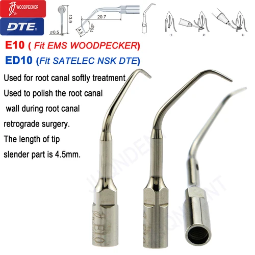 Imagen 2 del producto Puntas de escalador ultrasónico Dental Woodpecker DTE, punta de escalado por ultrasonido para odontología, compatible con productos dentales EMS SATELEC NSK