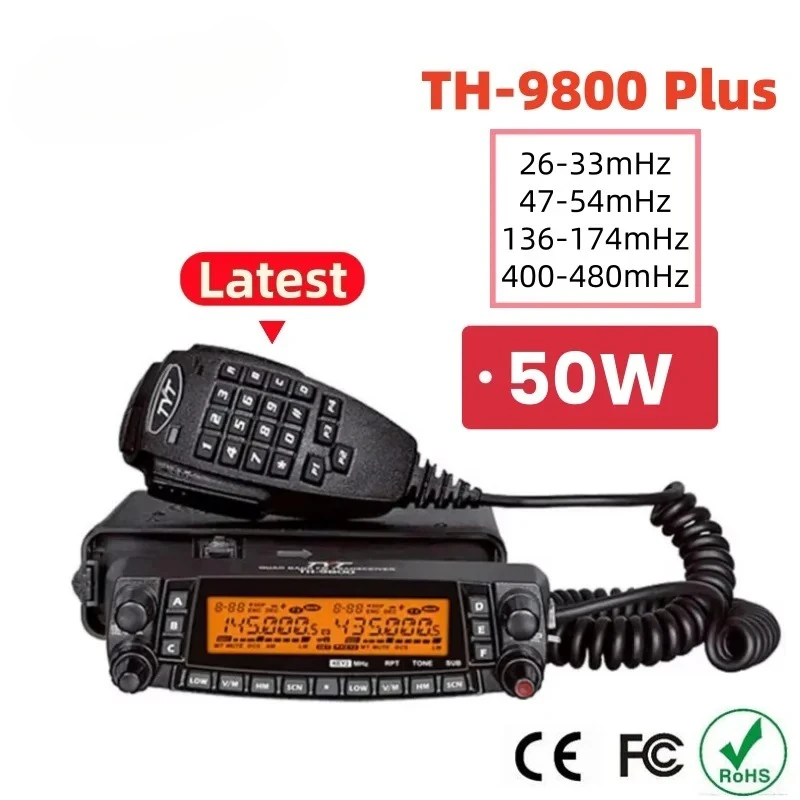 TYT TH-9800 Plus Mobile Radio Quad Band 29/50/144/430MHz 50W Transceiver   Base Station Car Vehical  Repeater Scramble