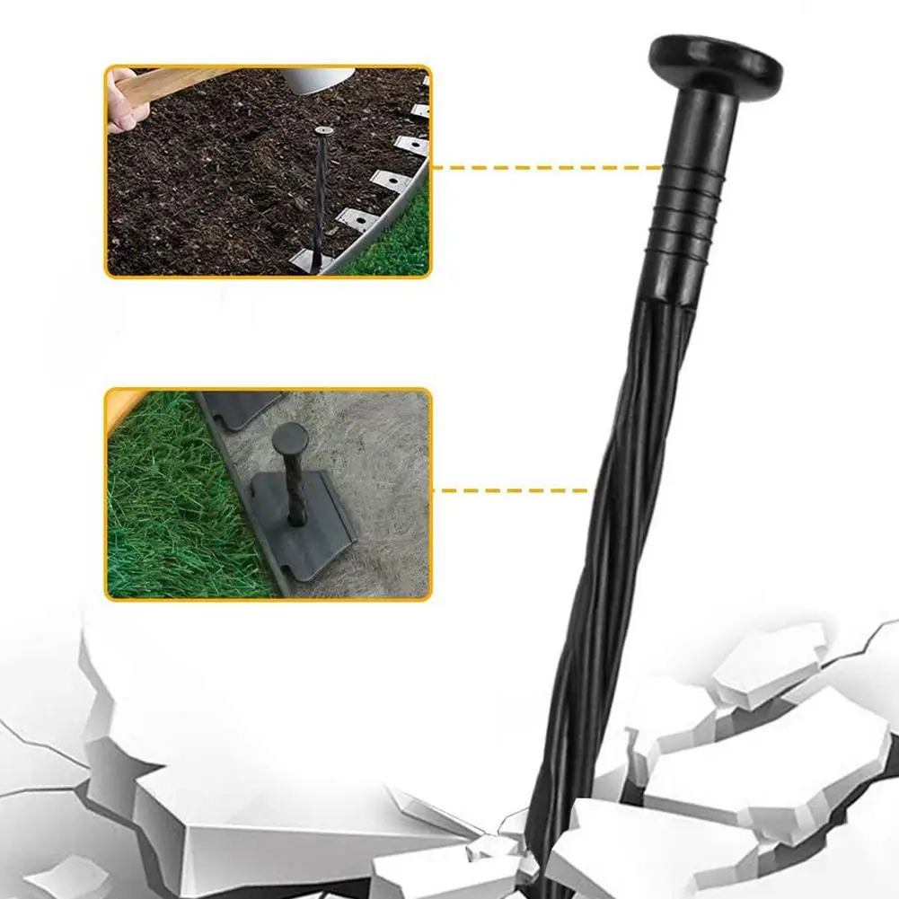 30Pcs Edging Nail Stake Spikes Landscape Edging Garden Border Lawn Landscape Edging Stakes Spiral Pegs Spike
