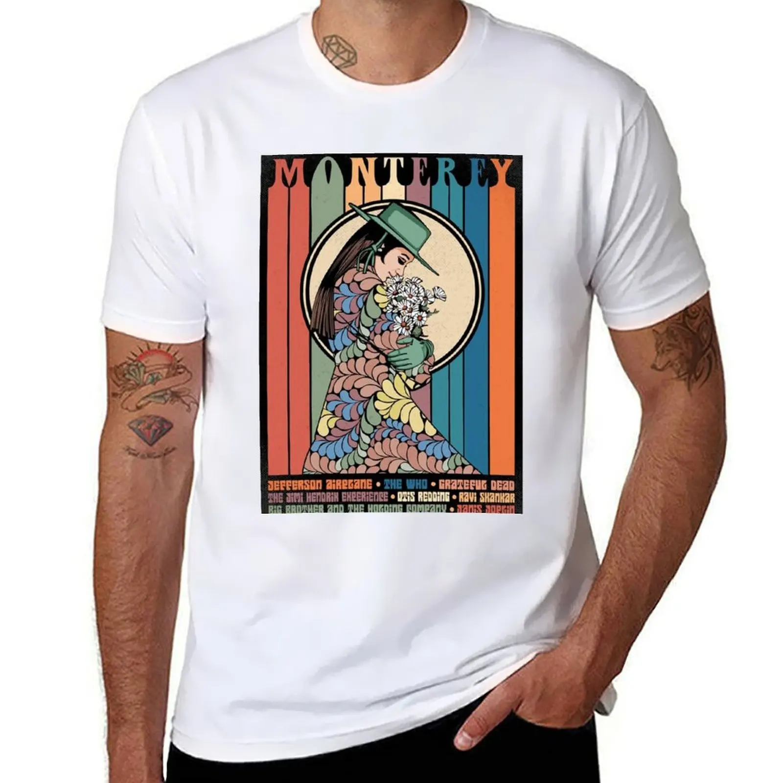 

Monterey man t designer Festival 1967 t Pop cotton Poster T-Shirt shirt shirt man International