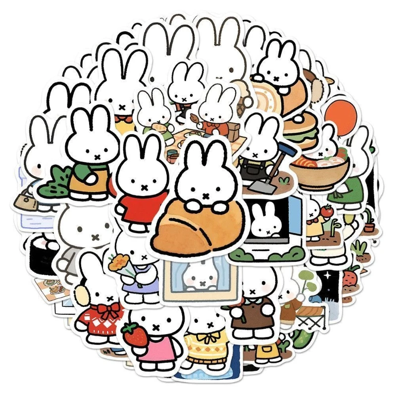 AliExpress Miffy Rabbit Head Sticker High Color Value Cartoon Q Version Boys and Girls DIY Decorative Mobile Phone Case Bicycle Sticker