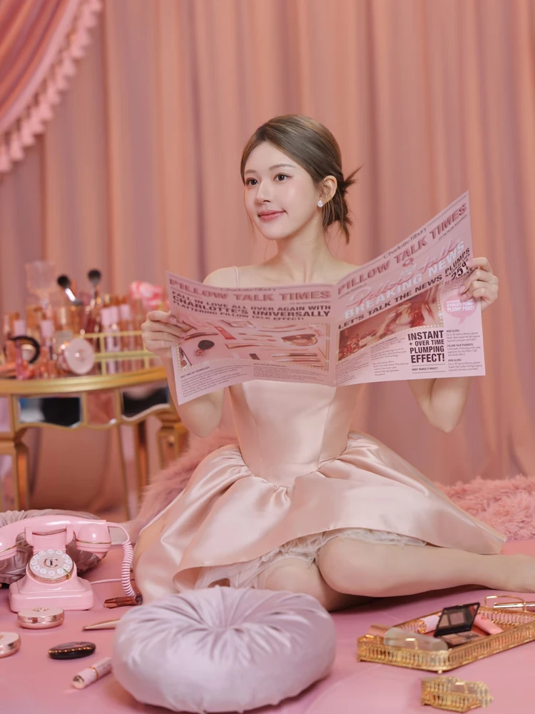 

Платье Zhaolu Fairy Pink: Нежное миди-платье для дня рождения, выступлений, свадеб, помолвок и вечерних мероприятий