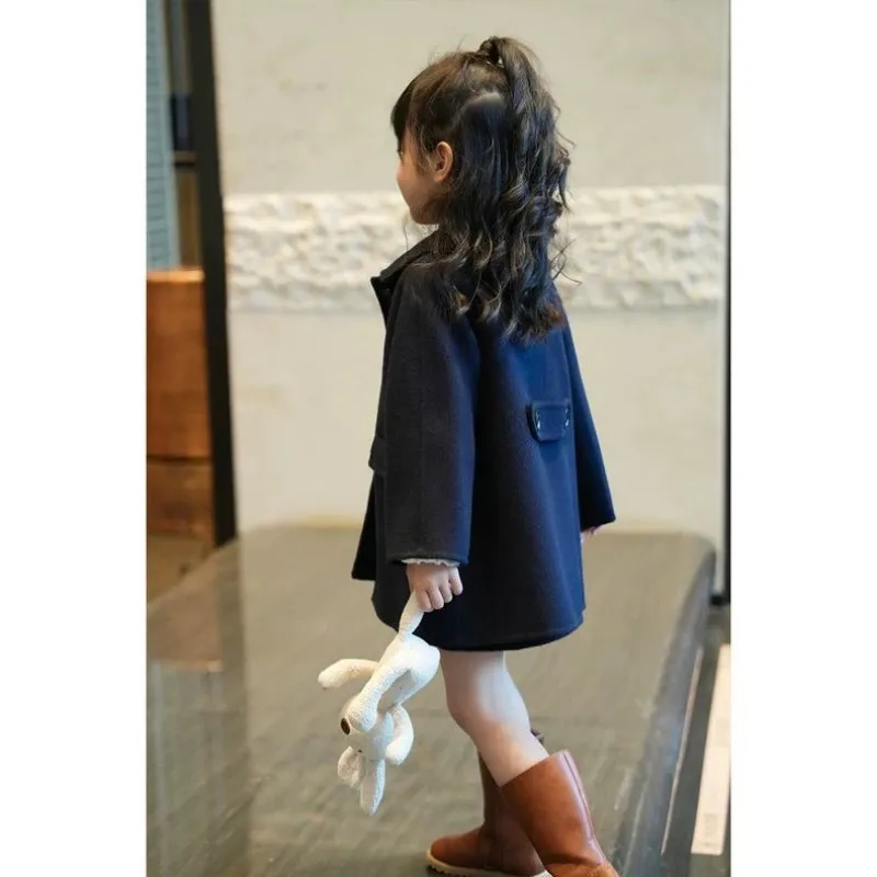 الخريف والشتاء الفتيات معطف النسخة الكورية الجديدة سترة الأطفال الصوفية معطف دافئ معطف أطفال V90-130CM