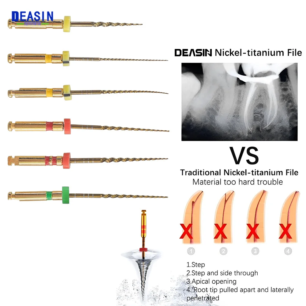 

6Pcs/Box Dental SOCO COXO Type Root Canal File Heat-Activated Rotary Nitinol Tooth Pulp Files Thermally Nickel-Titanium