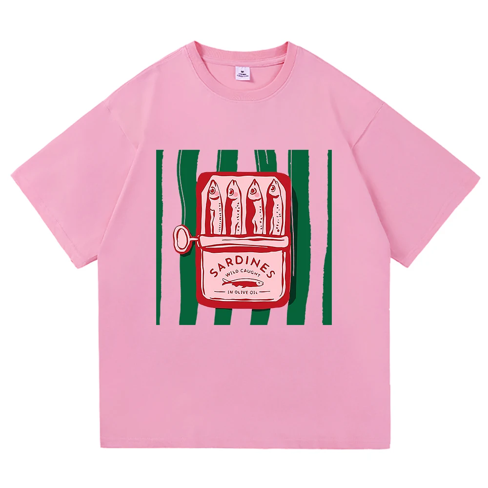 

Sardine TShirt Fashion Men/women Clothing Retro Harajuku High Quality Clothes Sea Ocean Fisherman Tops Vintage Cotton TShirts