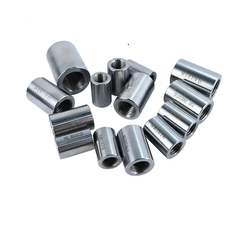 High-strength carbon steel threaded steel bar connectors 12-40mm Reinforced steel sleeve for construction