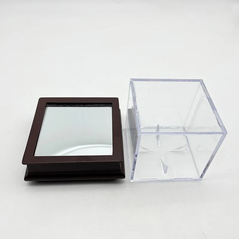 Acrylic Clear Baseball Holder Display Box with Bracket Cube Ball Holder Baseball Memorabilia Showcase for Golf Tennis Billiard