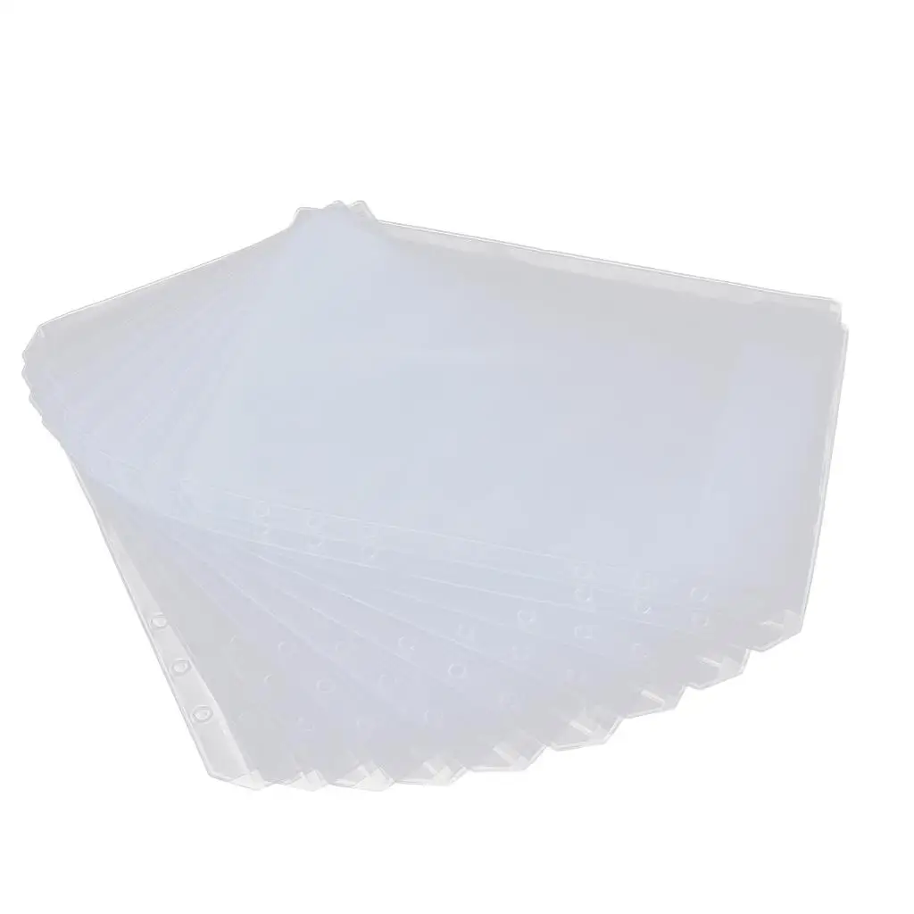 A5 Binder Pockets Loose Leaf Waterproof Plastic Sleeves Notebook Refills Document Organizer for Office School