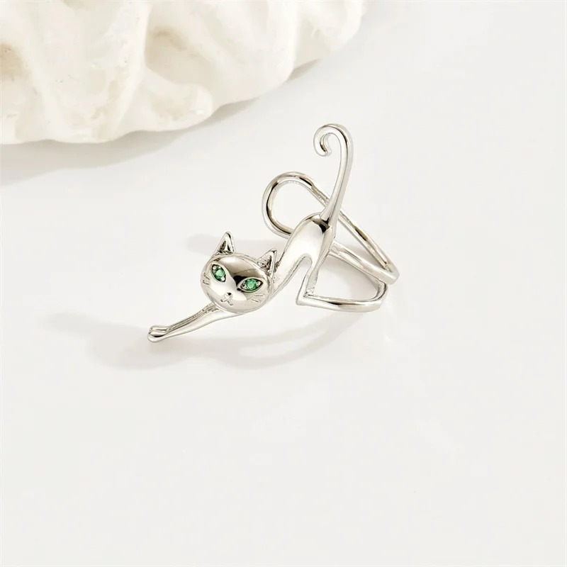 Personality Funny Cat Ear Cuffs Clip Earrings for Women Girls Kitten Dog Animal Stud Earring Aesthetic Y2k Jewelry Hip-hop Gifts