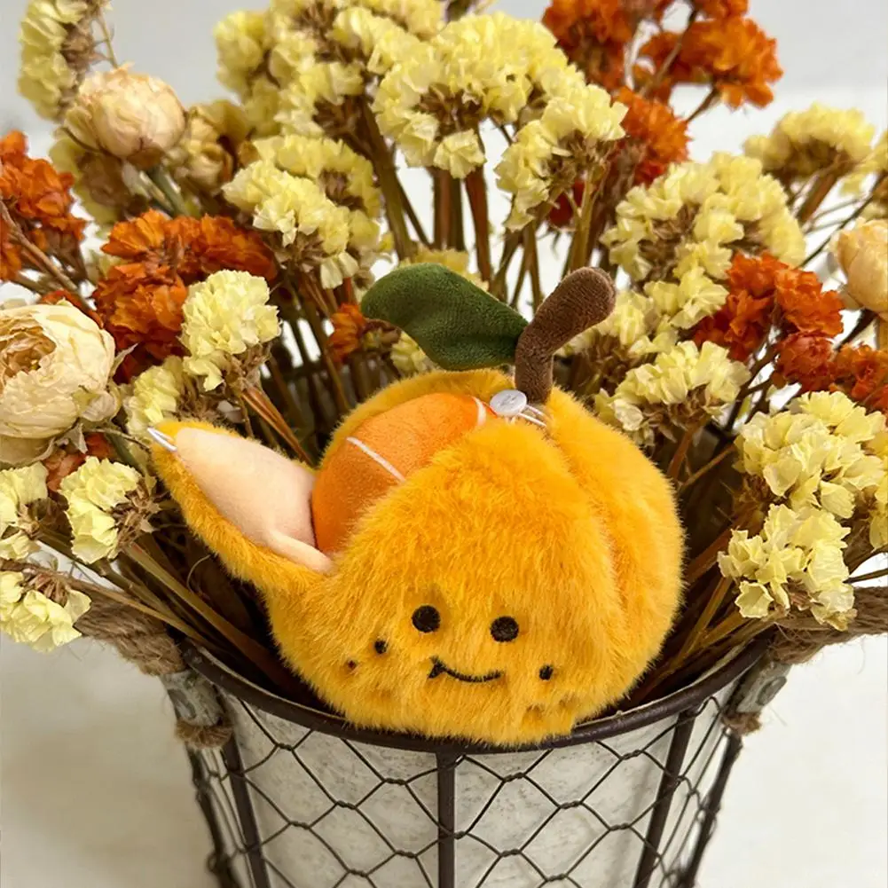 Orange Pendant Plush Doll Decompression Sugar Keychain Simulation Detachment Internet Celebrity Toy Gift for Stress Relief