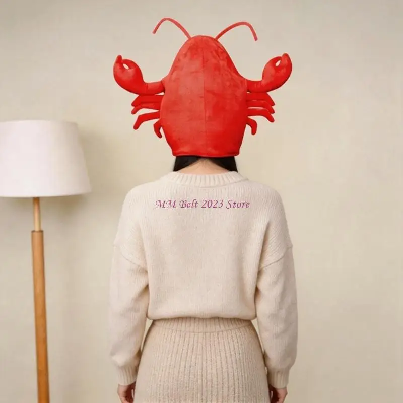 49ME Unique Role Play Lobster Headgear Polyester Costume Hat For Stage Performances