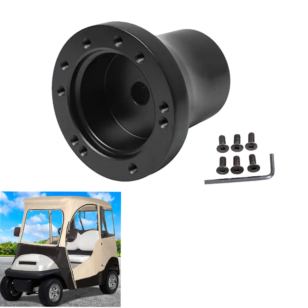 Aluminum Black Steering Wheel Adapter for Precedent Tempo & Onward Golf Cart Club Car