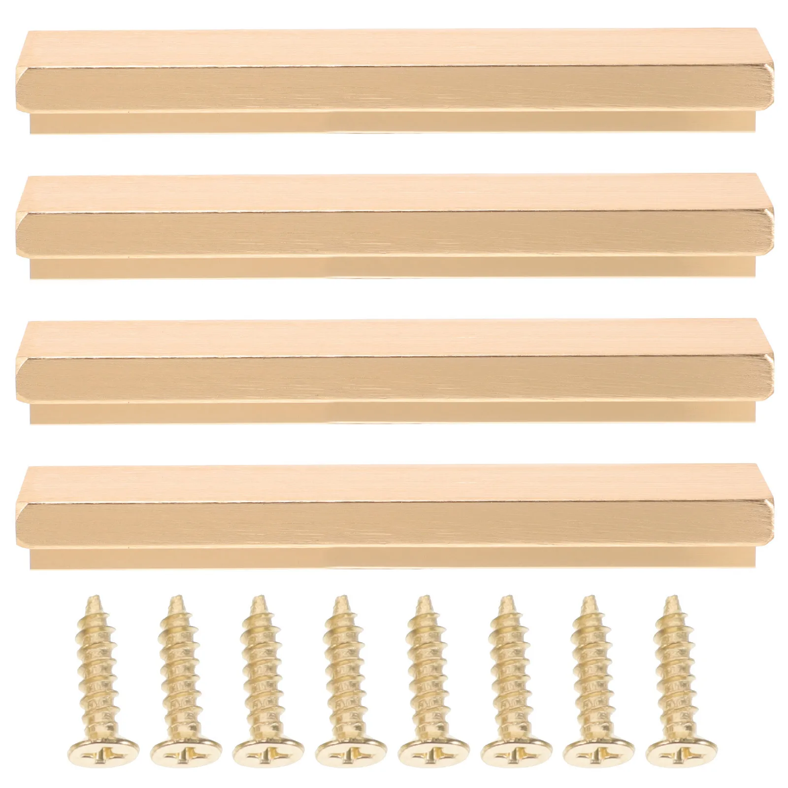 

4Pcs Gold Cabinet Edge Pull Modern Minimalist Hidden Drawer Pulls Metal Finger Edge Handles for Kitchen Wardrobe Furniture