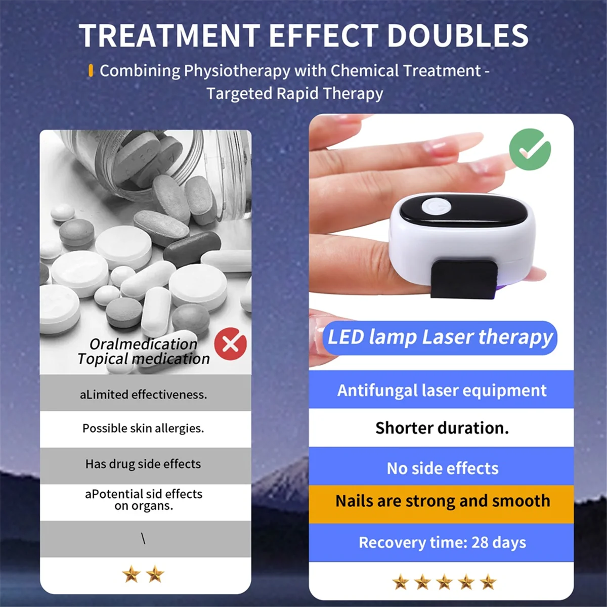 손발톱진균증 치료용 FZFZ 네일 레이저 치료 장치 USB 충전 910nm 적외선 470nm 청색광 네일 살롱 A