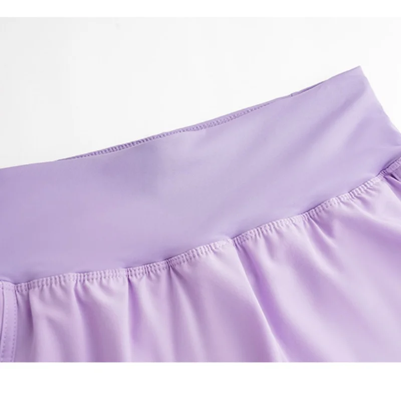 DRUR Yoga Shorts Women Summer Fake Two Piece High Waist Loose Gym Shorts With Pocket Ladies Lightweight Fitness Running Clothes image 4
