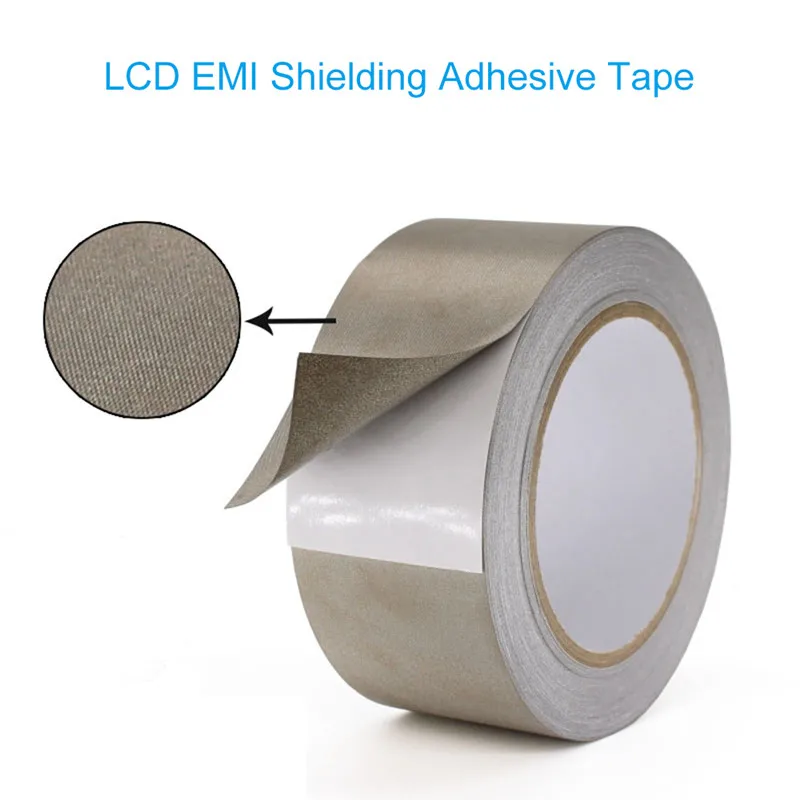 20 เมตร Conductive ผ้าเทปผ้า 5 มม.~ 50 มม.กว้างด้านเดียวแล็ปท็อปโทรศัพท์มือถือ LCD EMI SHIELDING กาวเทป 1PCS