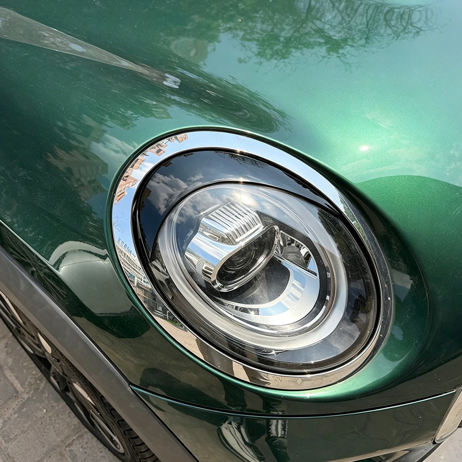 

Front Headlight Eyebrows Eyelids For Mini F55 F56 F57 2014-2024 Headlamp Head Lamp Light Eye Brows Lids Trim Sticker Frame Cover