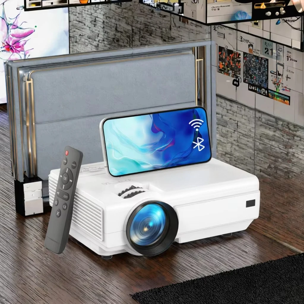 1080P WiFi projector for home theater with 100-inch screen and lighting, high-quality product