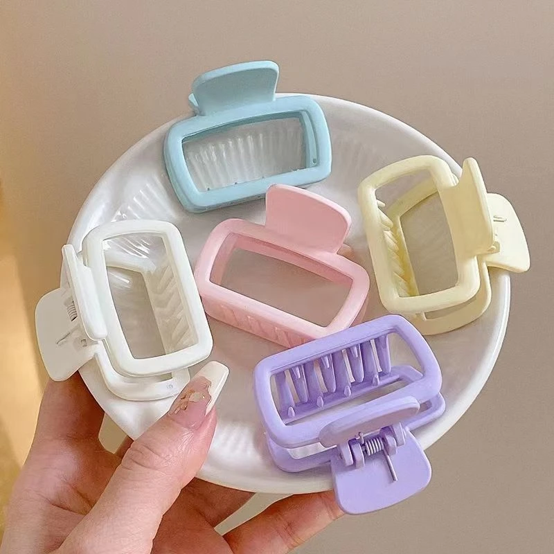 6pcs Fashion Square Small Grab Clip Feminine Back Head Princess Head Shark Clip Fashion Everything Hair Clip Headpiece