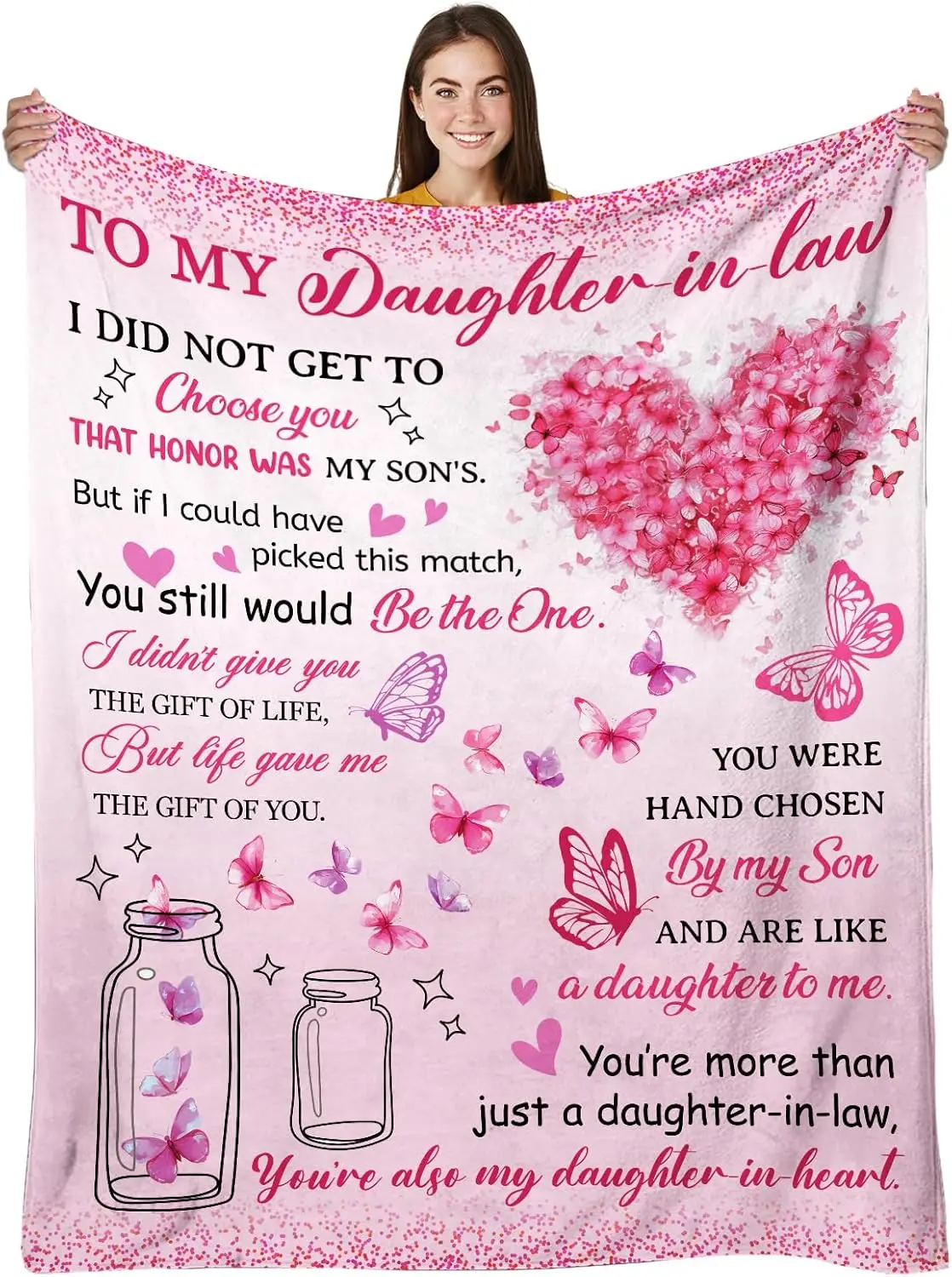 Daughter in Law Blanket from Mom, Mothers Day Blanket Gifts for Daughter, to My Daughters for Women, Future Daughters Gift, Birt